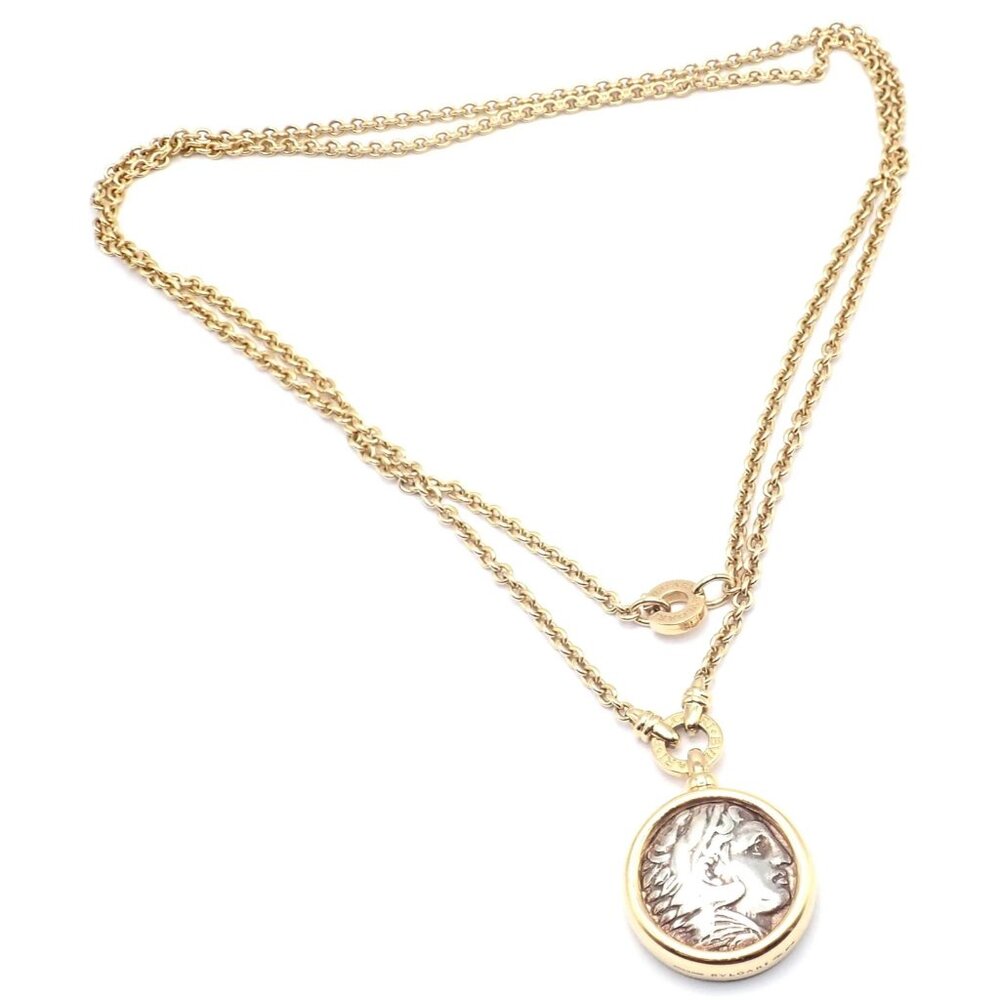 Rare! Bvlgari Bulgari 18k Yellow Gold Antique Coin Monete 38" Long Link Necklace - Picture 14 of 15